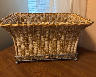 Wicker and metal basket