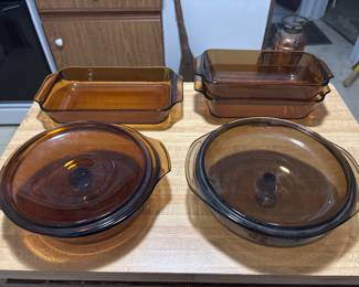 Vintage Anchor Hocking Amber Cookware