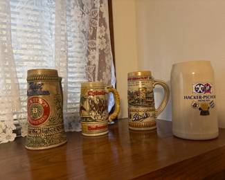 Pabst, Bud, Steph’s and Hacker-Pschorr
Steins
