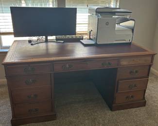 Vintage Desk with Leather Top
