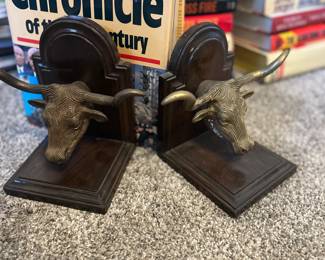 Longhorn Brass Bookends