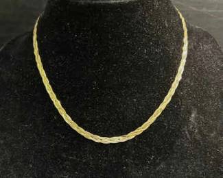 006 550 14k Gold Braided Necklace