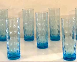110 Blue Dimpled Glasses 