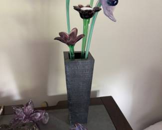 Vintage MORANO GLASS LONG STEM FLOWERS. $75 each