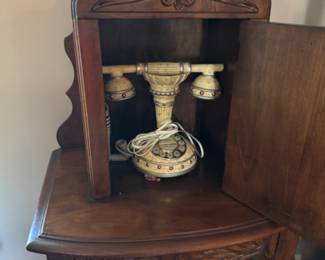 Telephone $50.  Antique telephone table $200