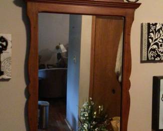 Antique mirror with iron carving $175 