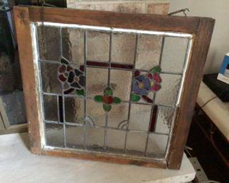 Antique stained glass window $75