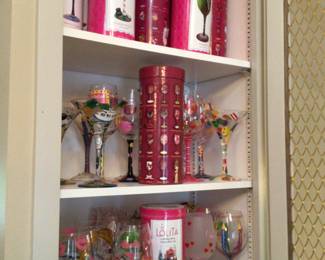 LOILETTA WINE GLASS COLLECTION. Lots of fun themes.   $10 each.  $12 in original boxes
