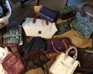 High end purses some with COA & receipts. DOONEY & BOURKE, VALENTINA, PATRICIA NASH, MICHAEL KORS, LILLY PULLITZER AND MORE
