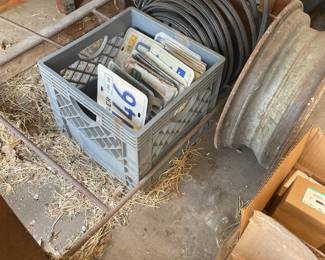Lots of old license plates 