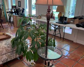 Floor Lamp, Metal End Table