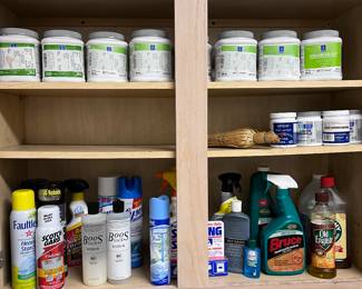 cleaning supplies, paint