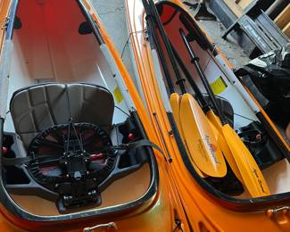Two Santee 126 Hurricane Sport Kayaks with Paddles