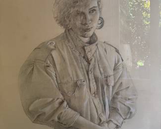 Wade Reynolds 1987 graphite on paper. Portrait of Pallas. 40 x 30.
