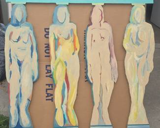 4 nudes on 3d aluminum panels.