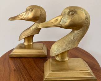 Pair of brass bookends.