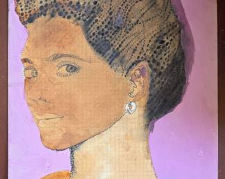 Mexican modernist portrait. R. FLORES 1970S.