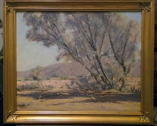 Early Ralph Love desert painting. 18" x 24" oil/masonite.