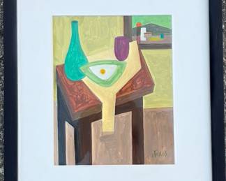 Dave Fox. Acrylic. Cubist still life.