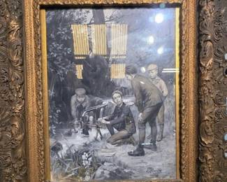 John Francois Kaufmann(1870-1949)
 Very early 20th century illustration of boys exploring a water wheel.. Really a wonderful painting.