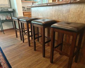 004	Set of 4 Crosley Stools	15x15x28