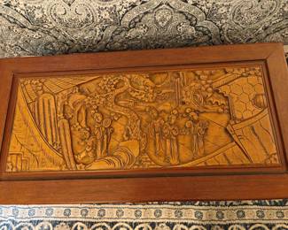 017	Chinese Camphor Carved Chest	40x20x21