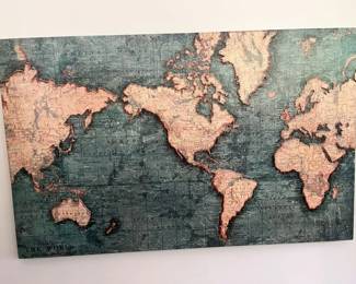 6097 Art In Motion Blue World Map Wall Decormin