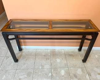 6097 Glass Panel Metal Console Tablemin