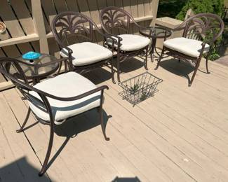 6097 Metal Palm Patio Armchair Set min