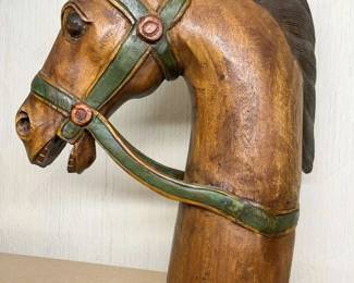 6097 Wooden XL Horse Bust Sculpturemin