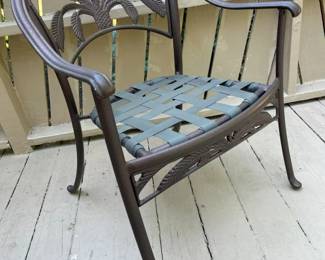 6097 Metal Palm Patio Armchair Detailmin