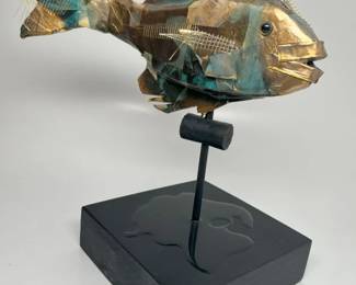 6097 Mixed Media Fish Sculpturemin