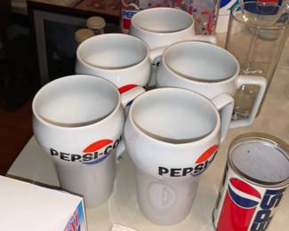 Large Pepsi-Cola Collection W/ Pillows, Hats, Bags, Glasses, Cups, Christmas Decor, Signs, Books, Etc.