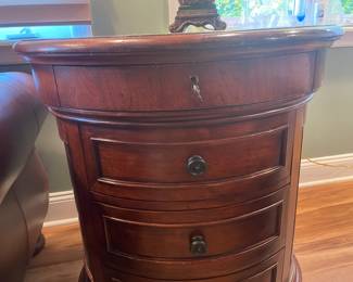 Round End Table W/ 4 Drawers (2 Available)