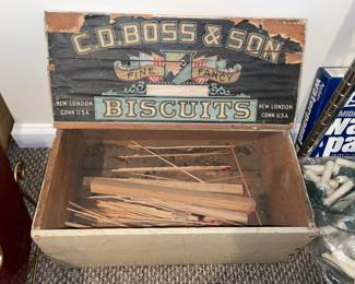 Antique Biscuit Wooden Box