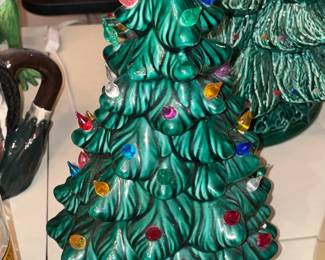 Vintage Small Ceramic Light Up Christmas Tree