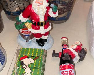 Large Pepsi-Cola Collection W/ Pillows, Hats, Bags, Glasses, Cups, Christmas Decor, Signs, Books, Etc.
