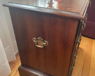 4 Drawer Wooden Cabinet W/ Brass Hardware