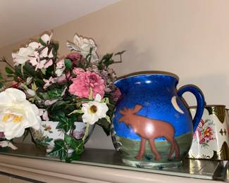 Floral Arrangement & Moose Pitcher