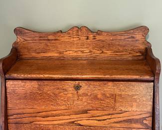 Antique Pull Down Desk W/ Bookshelf & 1 Drawer