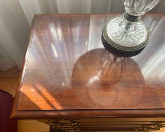 4 Drawer Wooden Cabinet W/ Brass Hardware