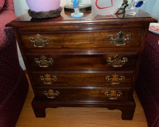 4 Drawer Wood Cabinet W/ Brass Handles
