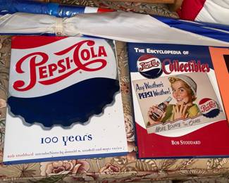 Large Pepsi-Cola Collection W/ Pillows, Hats, Bags, Glasses, Cups, Christmas Decor, Signs, Books, Etc.
