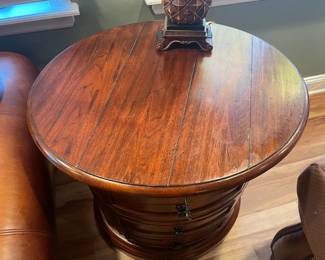 Round End Table W/ 4 Drawers (2 Available)