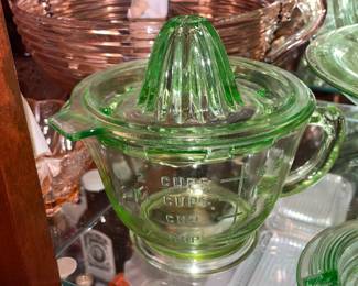 Green Depression Glass Handled Measuring Cup (Some Pieces MAY Be Uranium Glass)