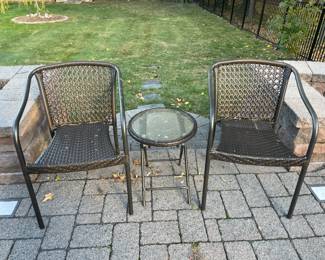 Outdoor Set W/ 2 Chairs & 1 Table