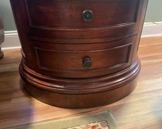 Round End Table W/ 4 Drawers (2 Available)