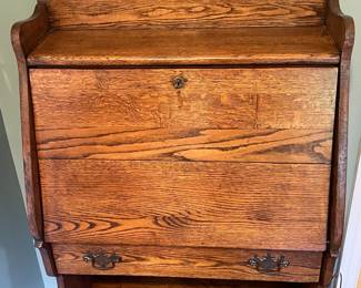 Antique Pull Down Desk W/ Bookshelf & 1 Drawer