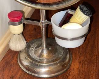 Antique Barber Mirror Vanity Set W/ Accessories