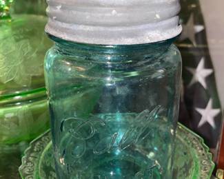 Antique Blue Mason Jar